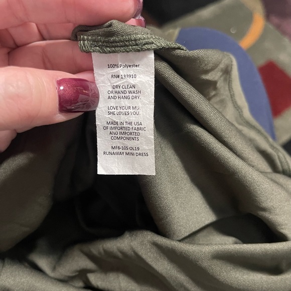 Show Me Your MuMu mini dress in army green. Size XS. Completely lined - Picture 7 of 9